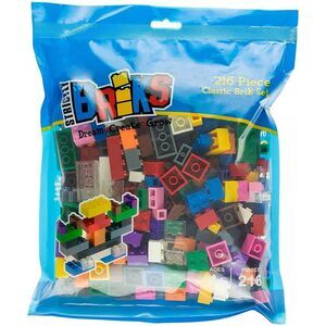 Strictly Briks Rainbow Coloured Briks with Baseplate Set 216 pieces